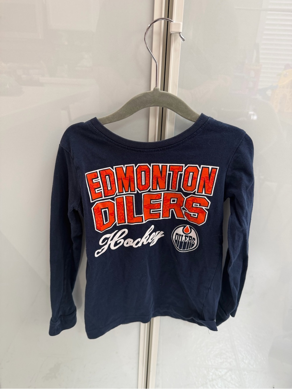Kids Edmonton Oilers Long-Sleeve Hockey Shirt